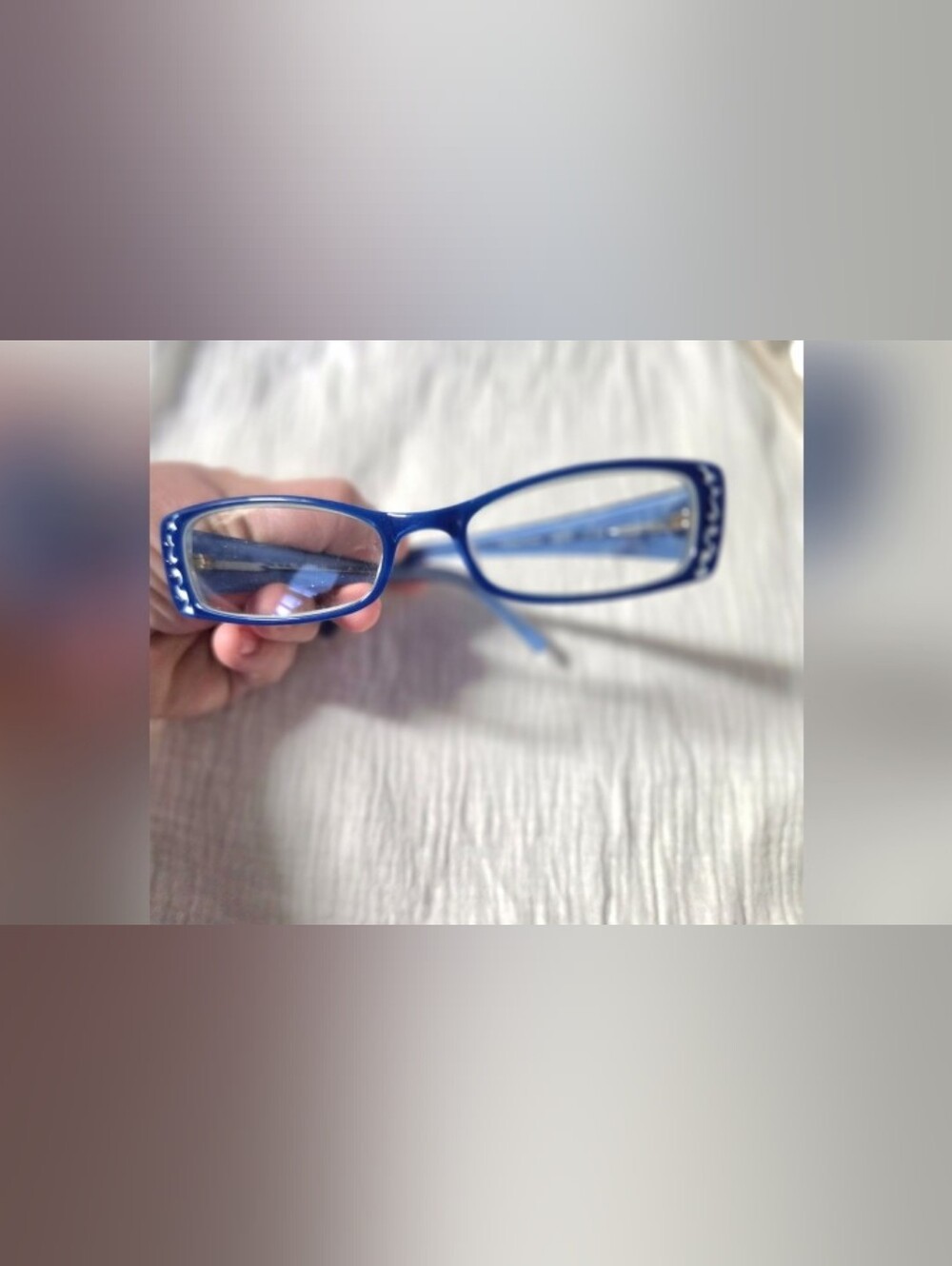 Blue Rectangular Glasses Y2K